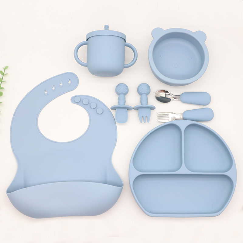 Bib Bowl Silicone Baby Spoon