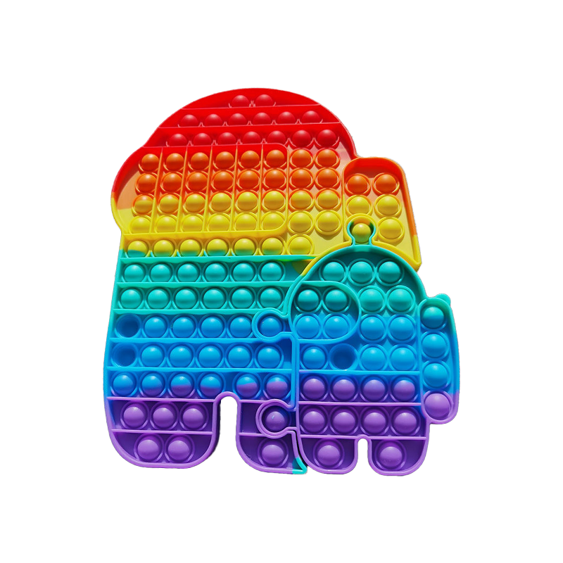 Silicone Rainbow Toy Button