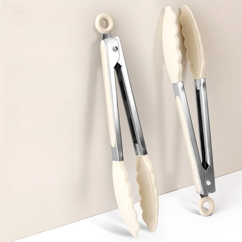 Stainless Steel Food Tongs with Silicone Head